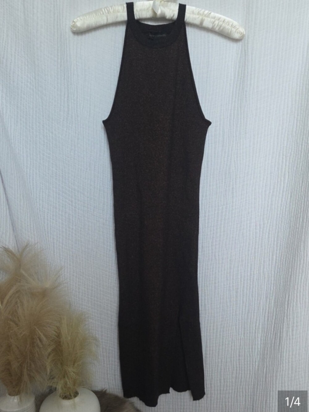 NWOT House Of Harlow 1960 Sleeveless Brown And Gold Maxi Dress